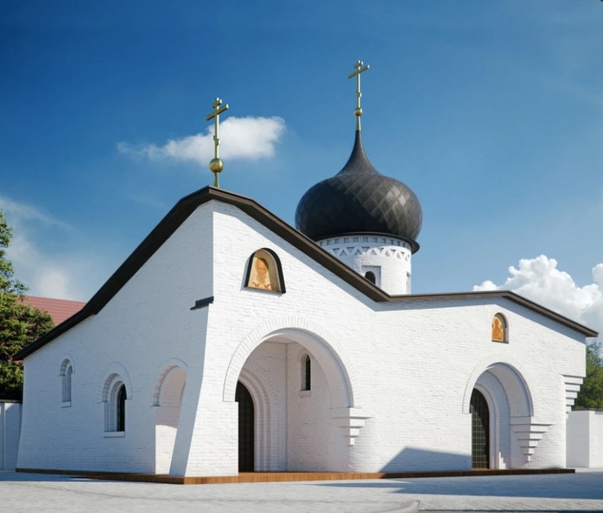 Проект храма святителя Николая Чудотворца, вид спереди