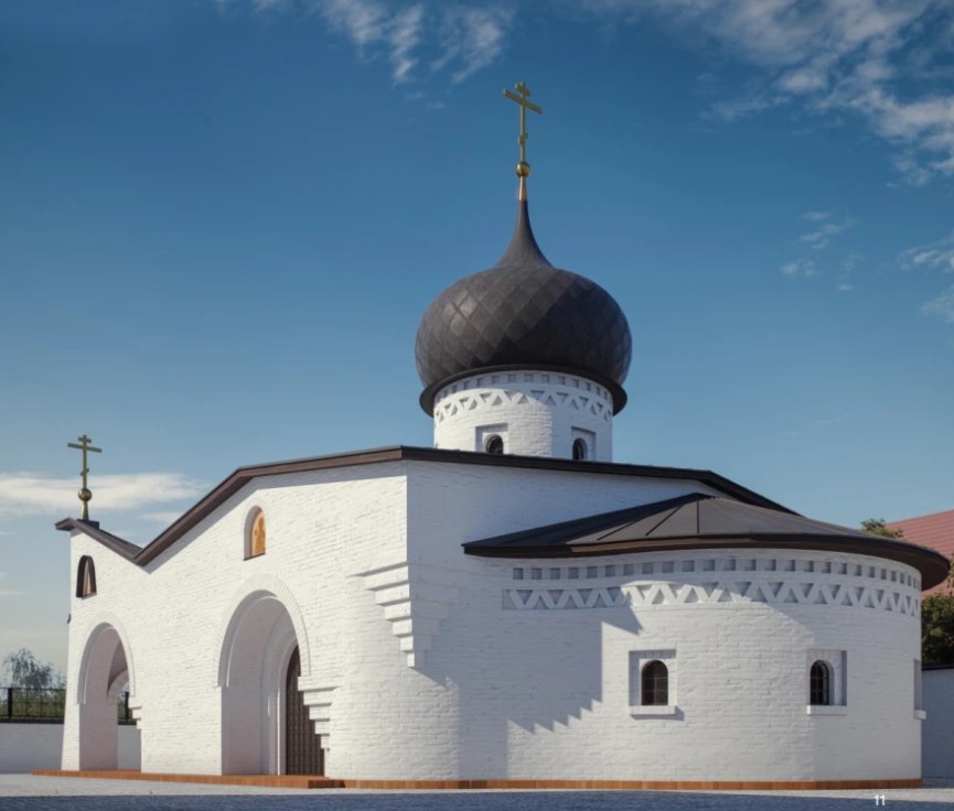 Проект храма святителя Николая Чудотворца, вид на апсиду